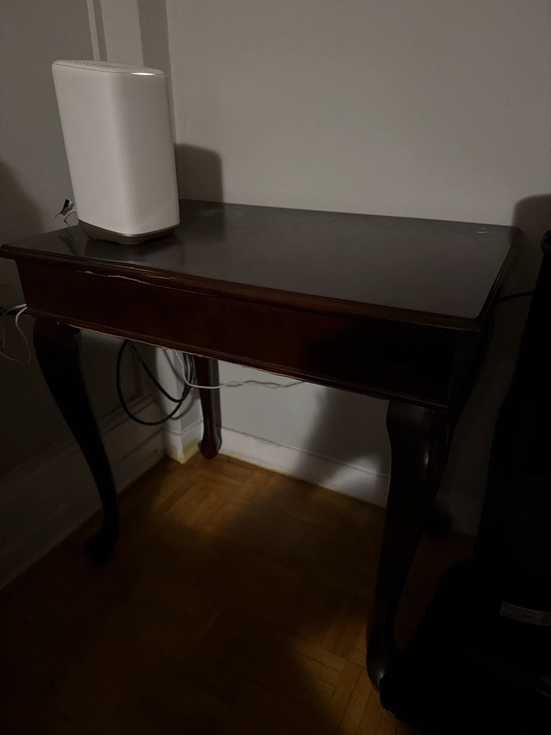 Dark Wood Console Table with Cabriole Legs moving sale