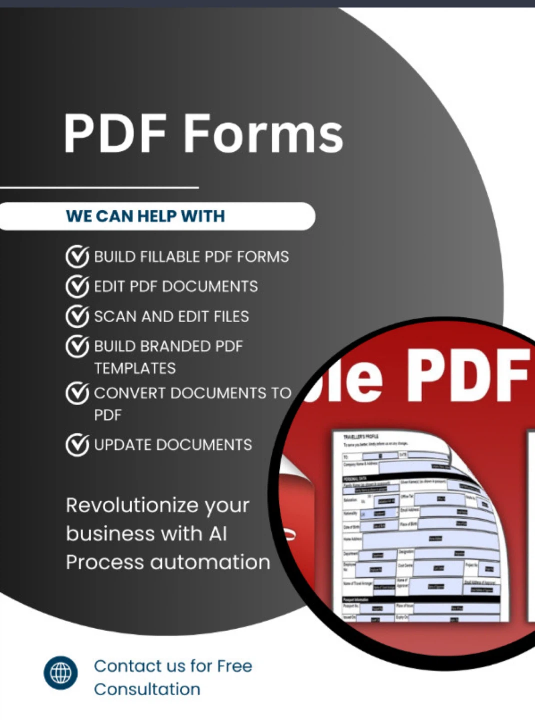 Professional PDF documents and PDF fillable forms