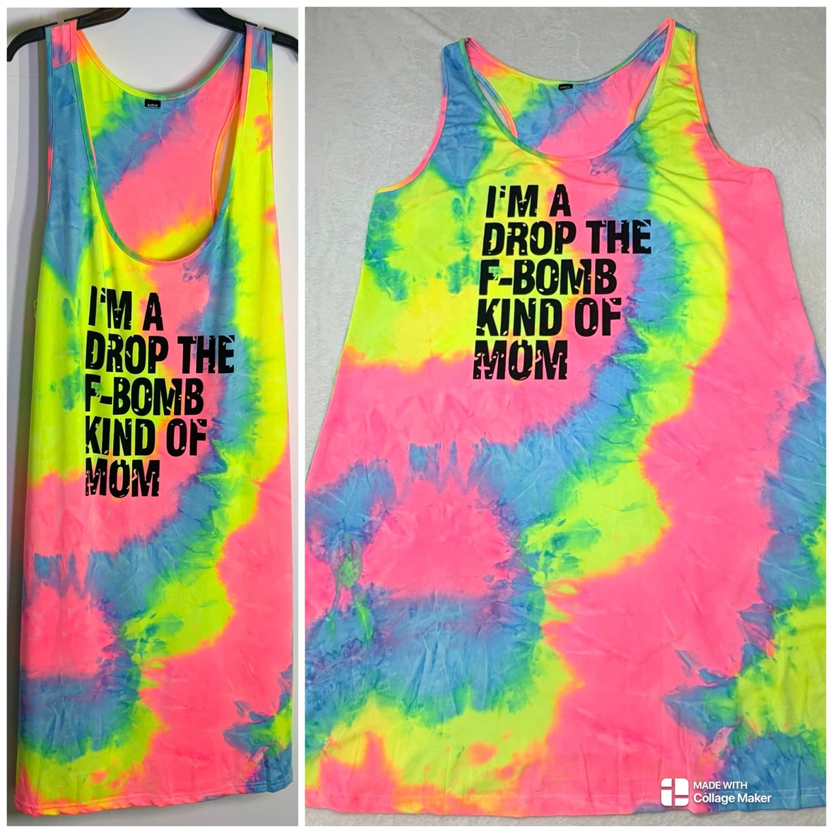 Shein Tie Dye Drop The F Bomb Kind Of Mom Graphic Dress - photo 2