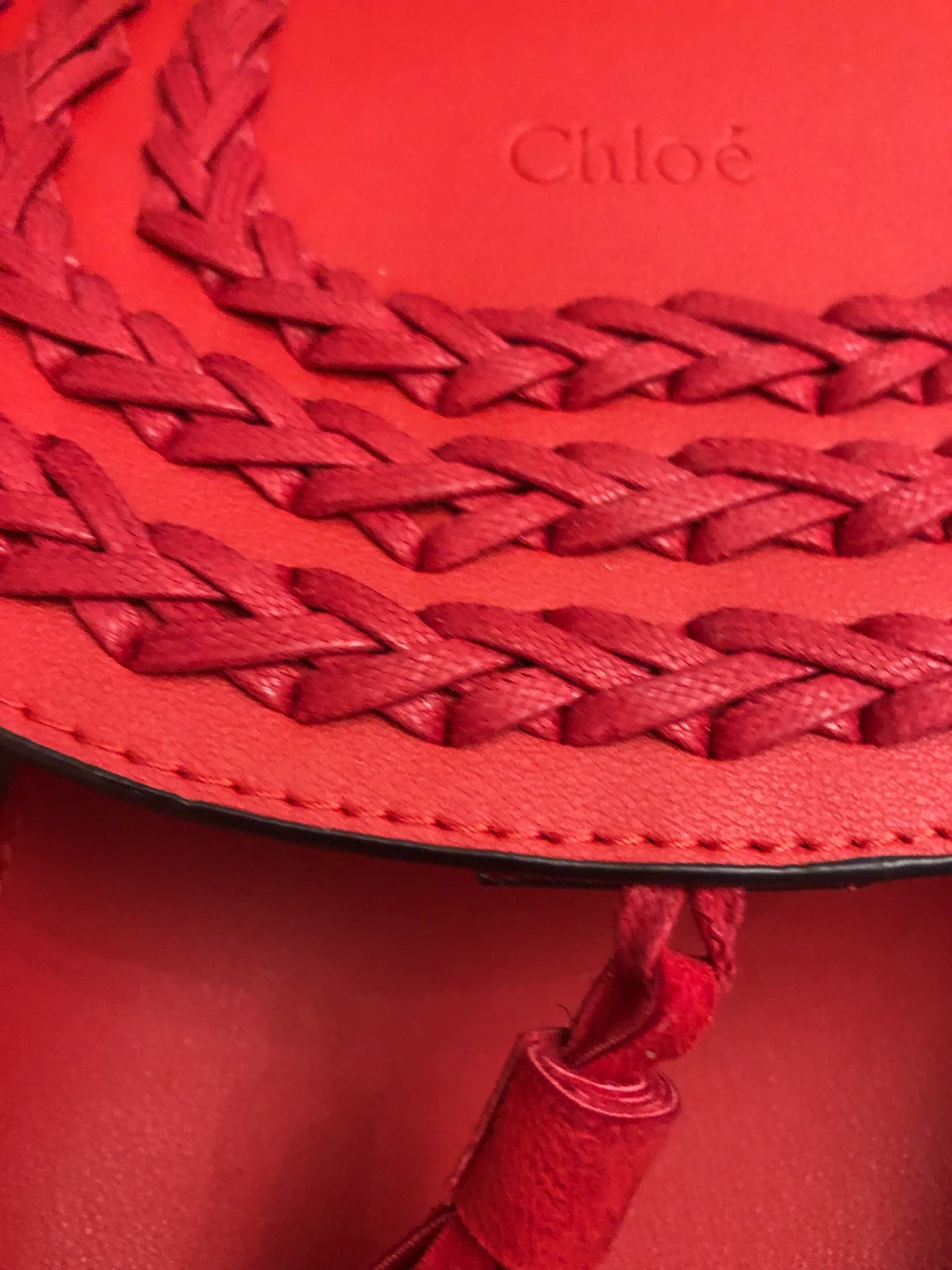 Chloé Red Leather Marcie Tassel Shoulder Bag - photo 3