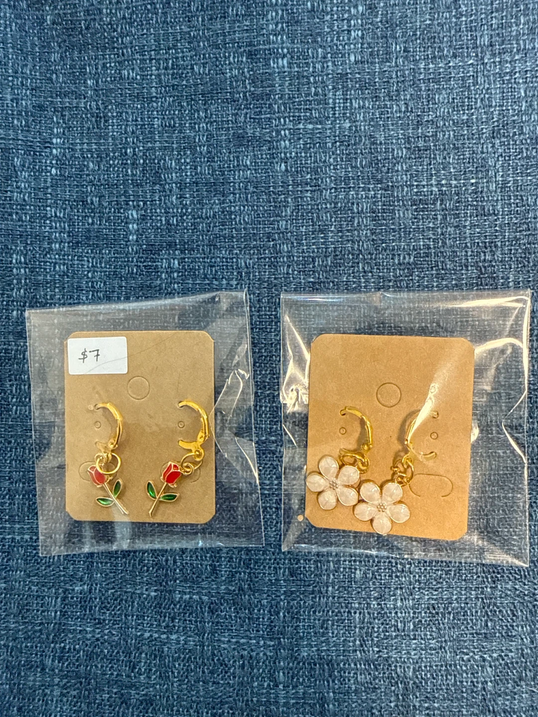 Rose and Flower Earrings Set