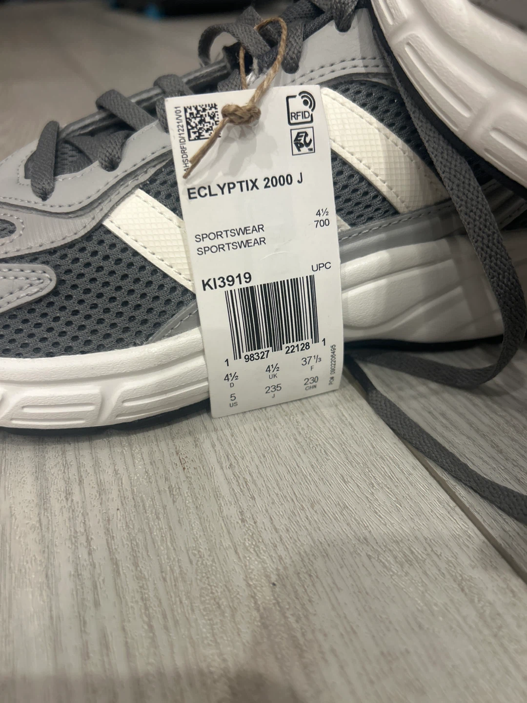 Adidas Eclyptix 2000 J Running Shoes Grey White Size 7 Youth - photo 2