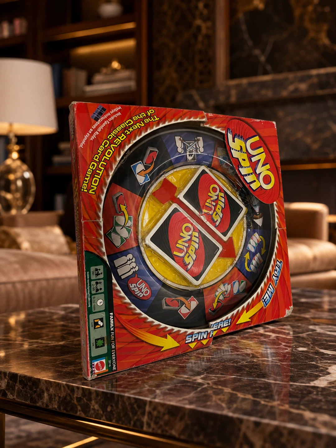 Vintage 2005 Mattel UNO Spin Card Game w/ Spinner Wheel - photo 2