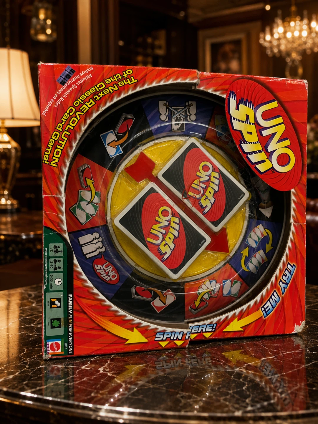 Vintage 2005 Mattel UNO Spin Card Game w/ Spinner Wheel - photo 3