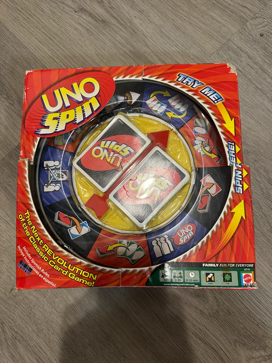 Vintage 2005 Mattel UNO Spin Card Game w/ Spinner Wheel - photo 4