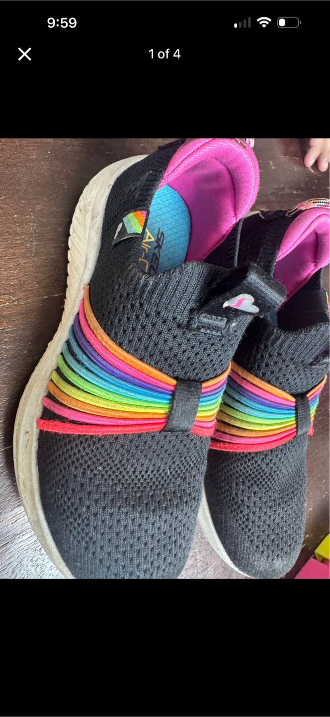 Skechers Girls Rainbow Slip-On Sneakers Size 11