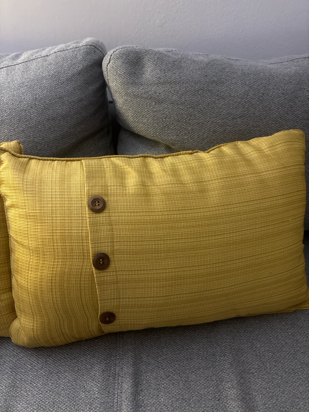 Bouclair Yellow Accent Pillow with Buttons - photo 3