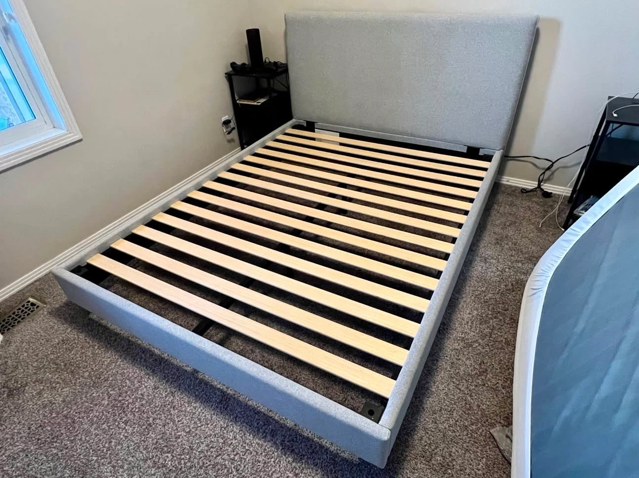 Queen Upholstered Bed Frame — Excellent Condition, Moving Sale - photo 2