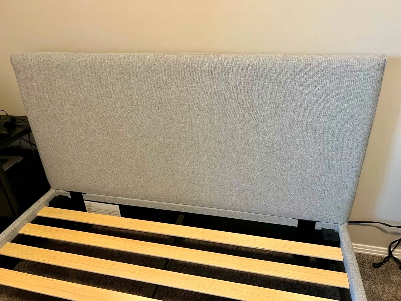 Queen Upholstered Bed Frame — Excellent Condition, Moving Sale - photo 3