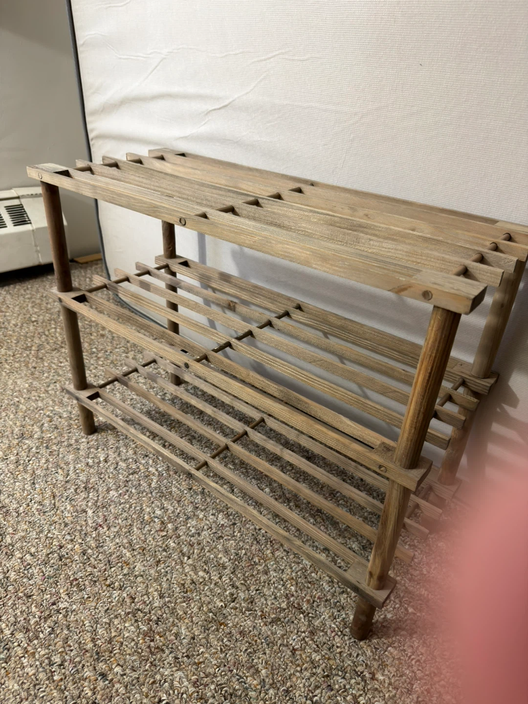 3x Wooden Shoe Rack Shelfs 3-tier