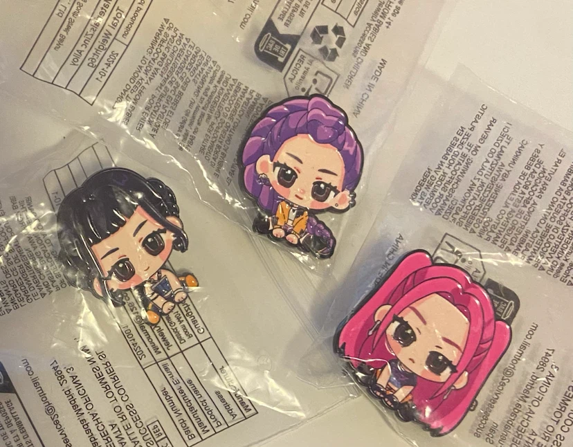 NEW: K-Pop Demon Hunters Enamel Pin Set (Rumi, Mira, and Zoey) - photo 5
