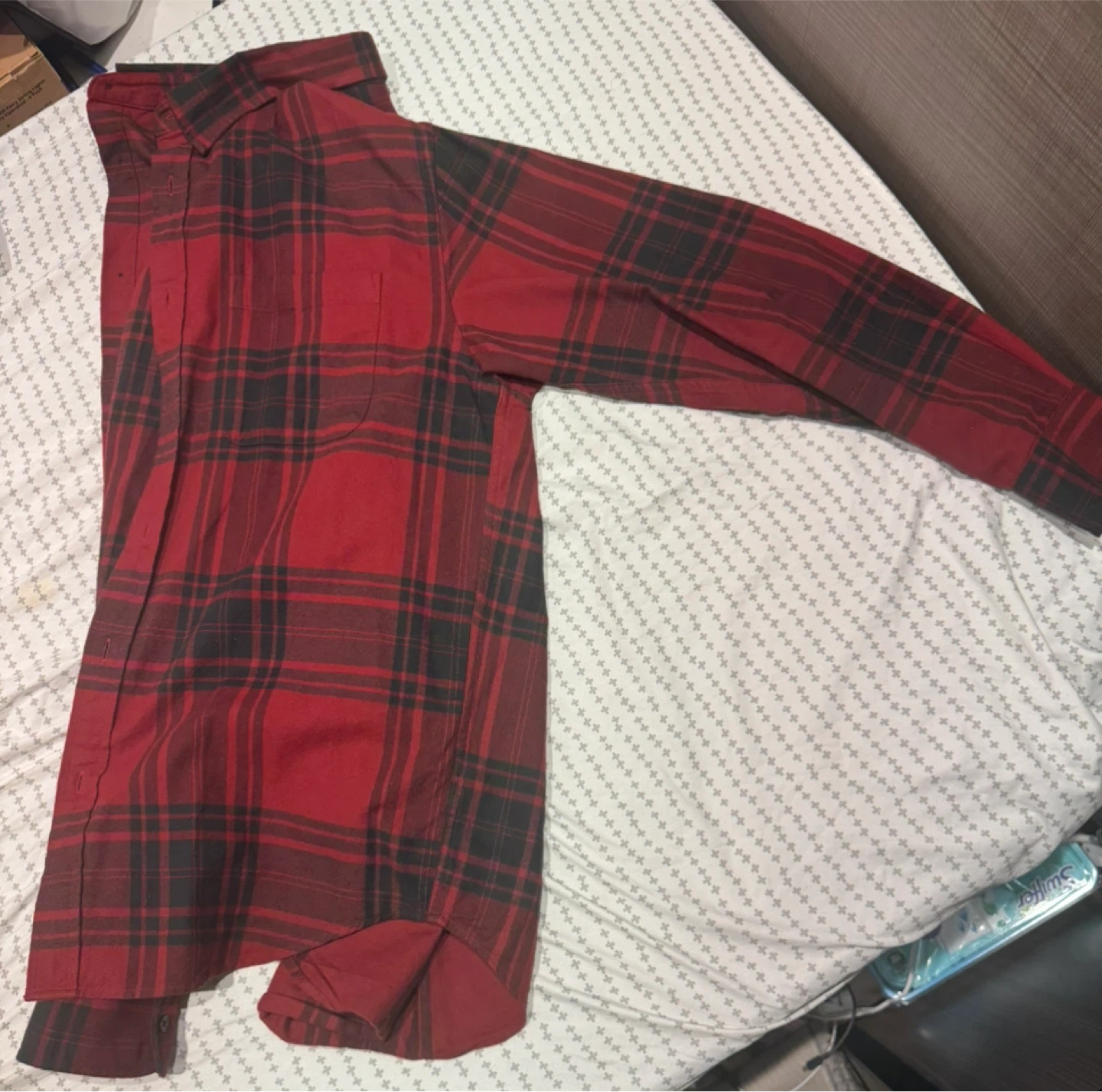 GU Red Plaid Flannel Shirt - photo 2