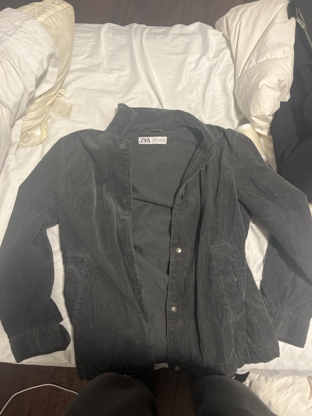 Zara Grey Corduroy Jacket Size Small