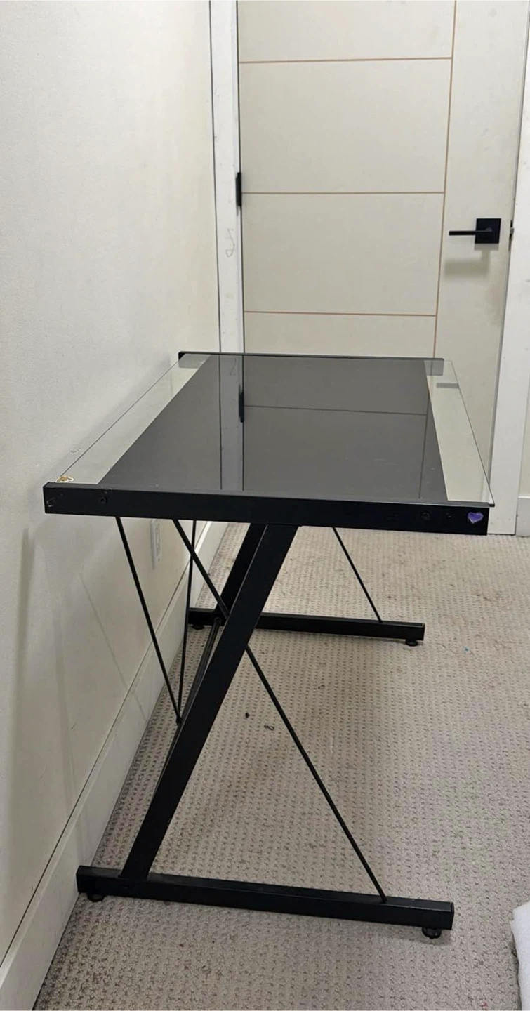 Black Glass Top Desk