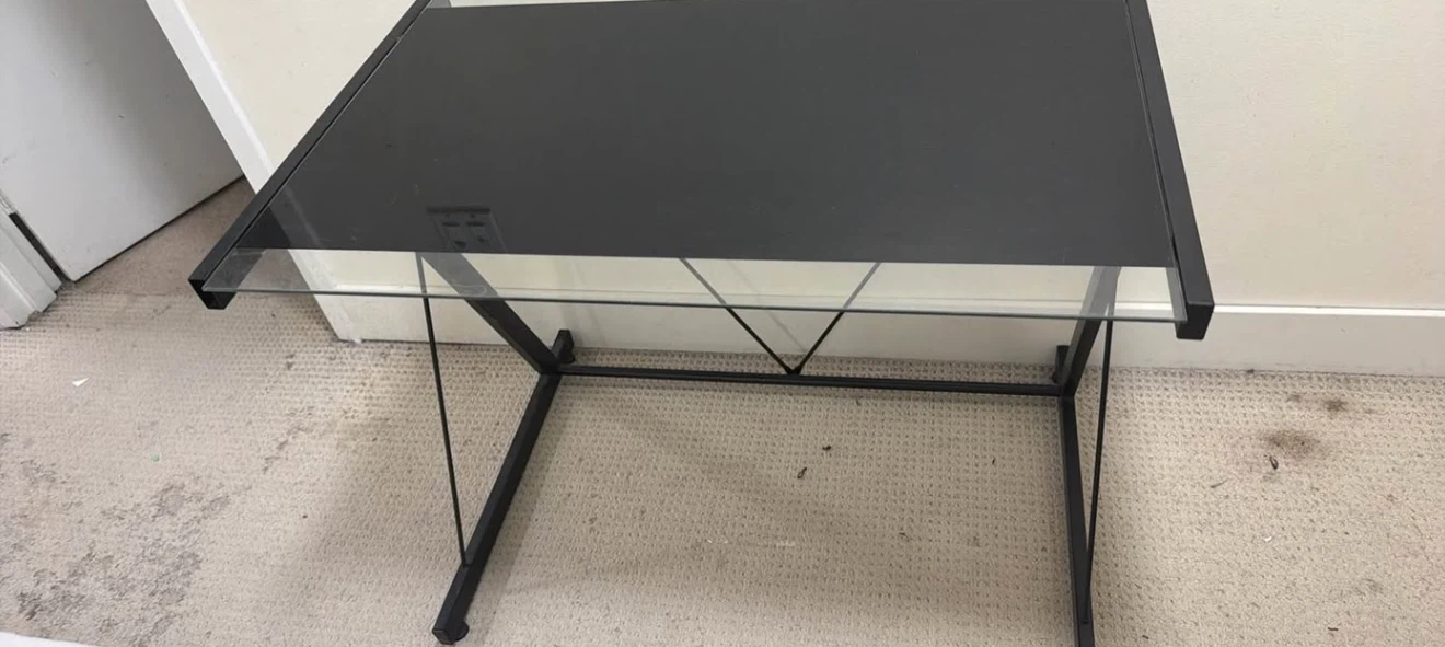 Black Glass Top Desk - photo 2