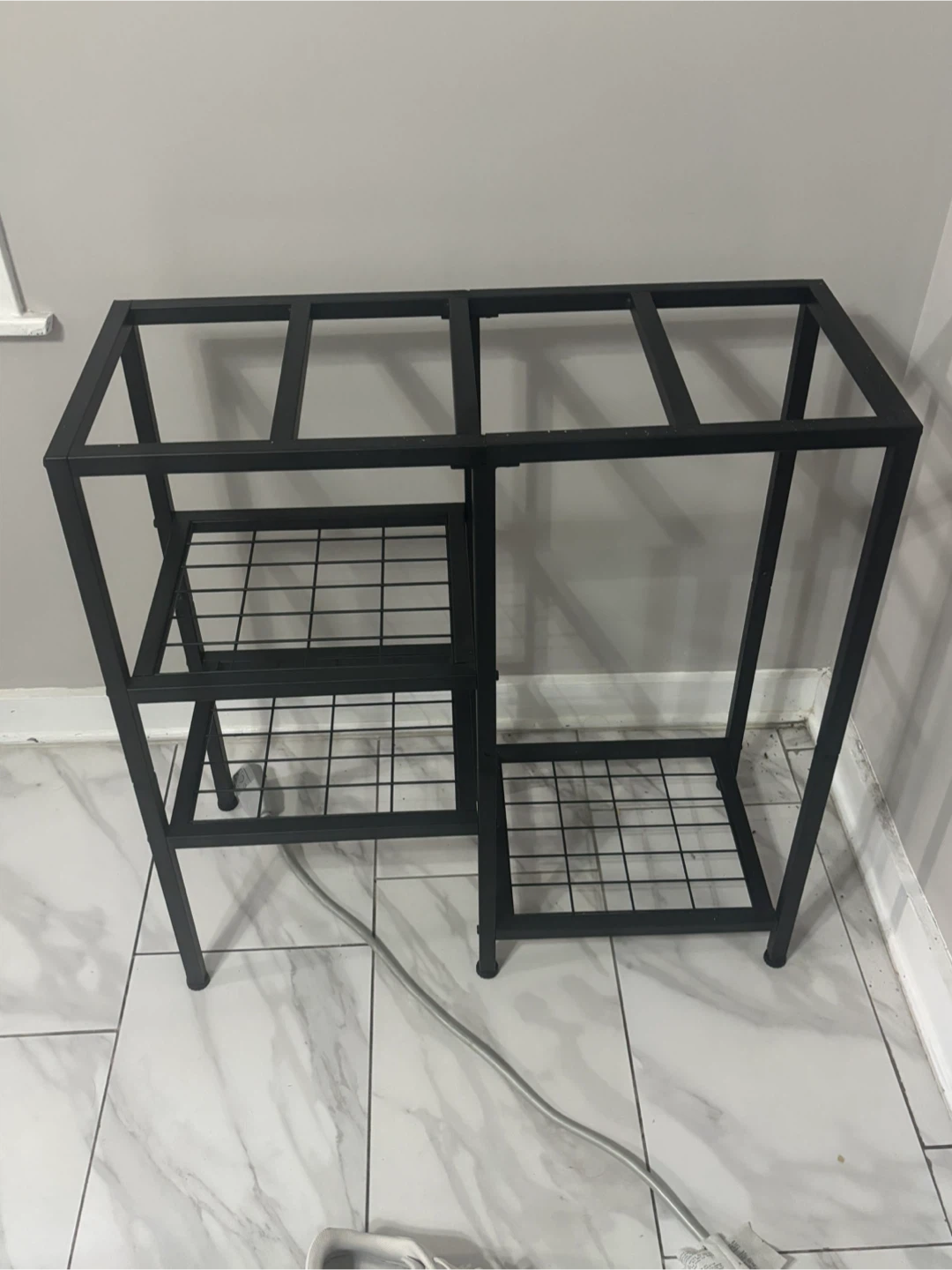 Black Metal Storage Shelf Unit