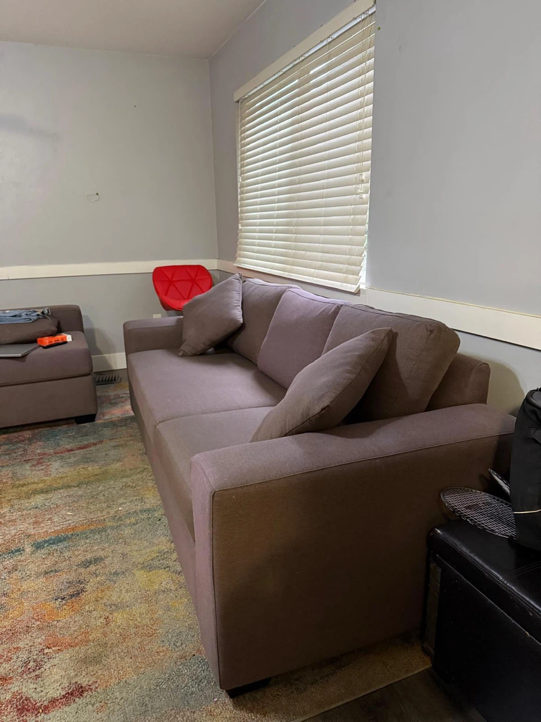 Brown Sofa with Pillows