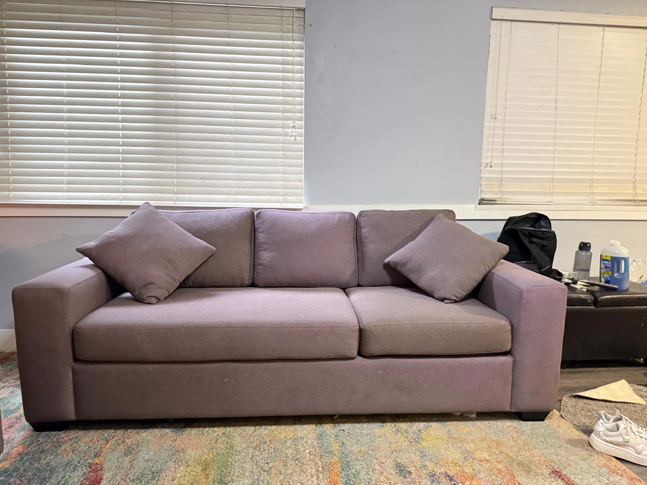 Brown Sofa with Pillows - photo 2