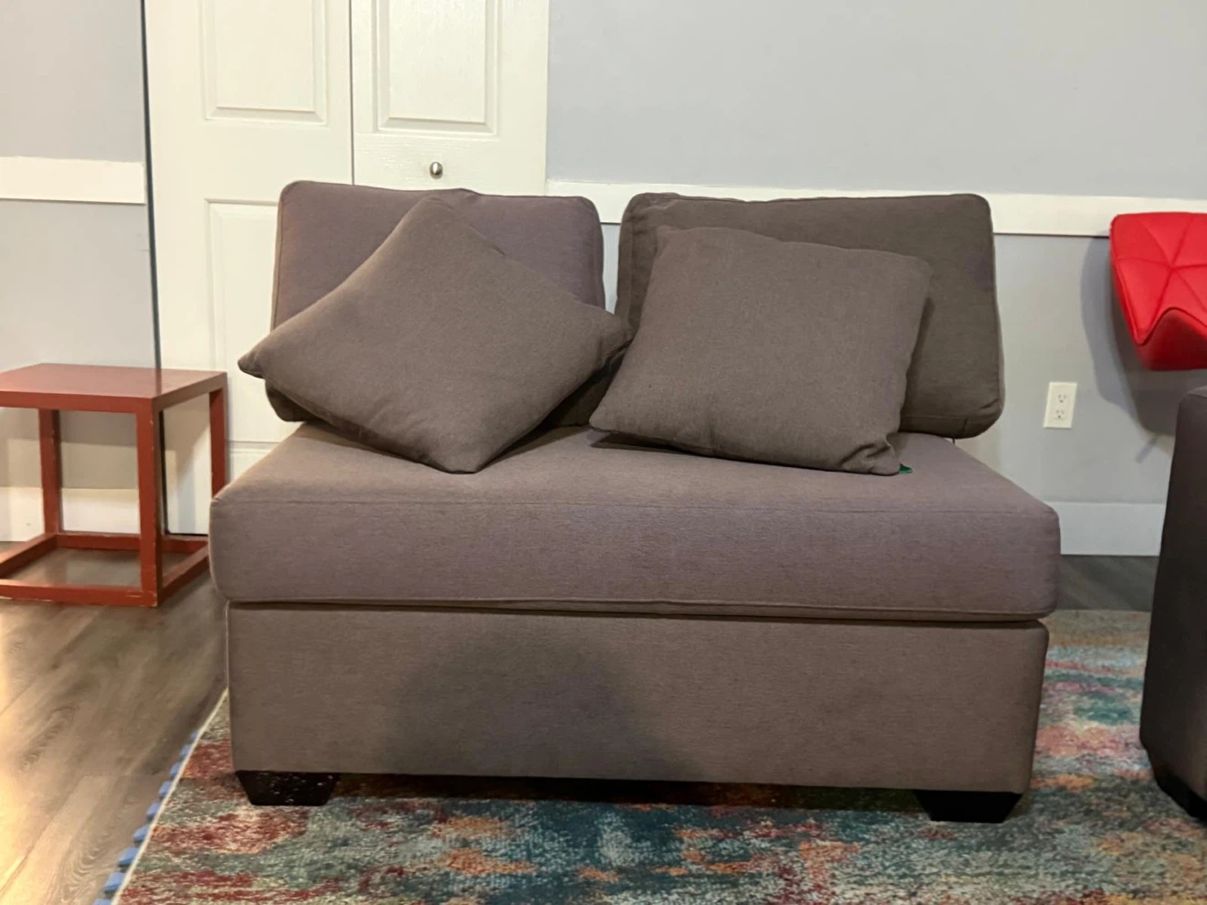 Brown Sofa with Pillows - photo 3