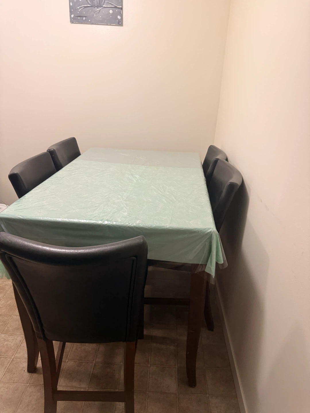 Wooden counter height dining table with 6 chairs - photo 3