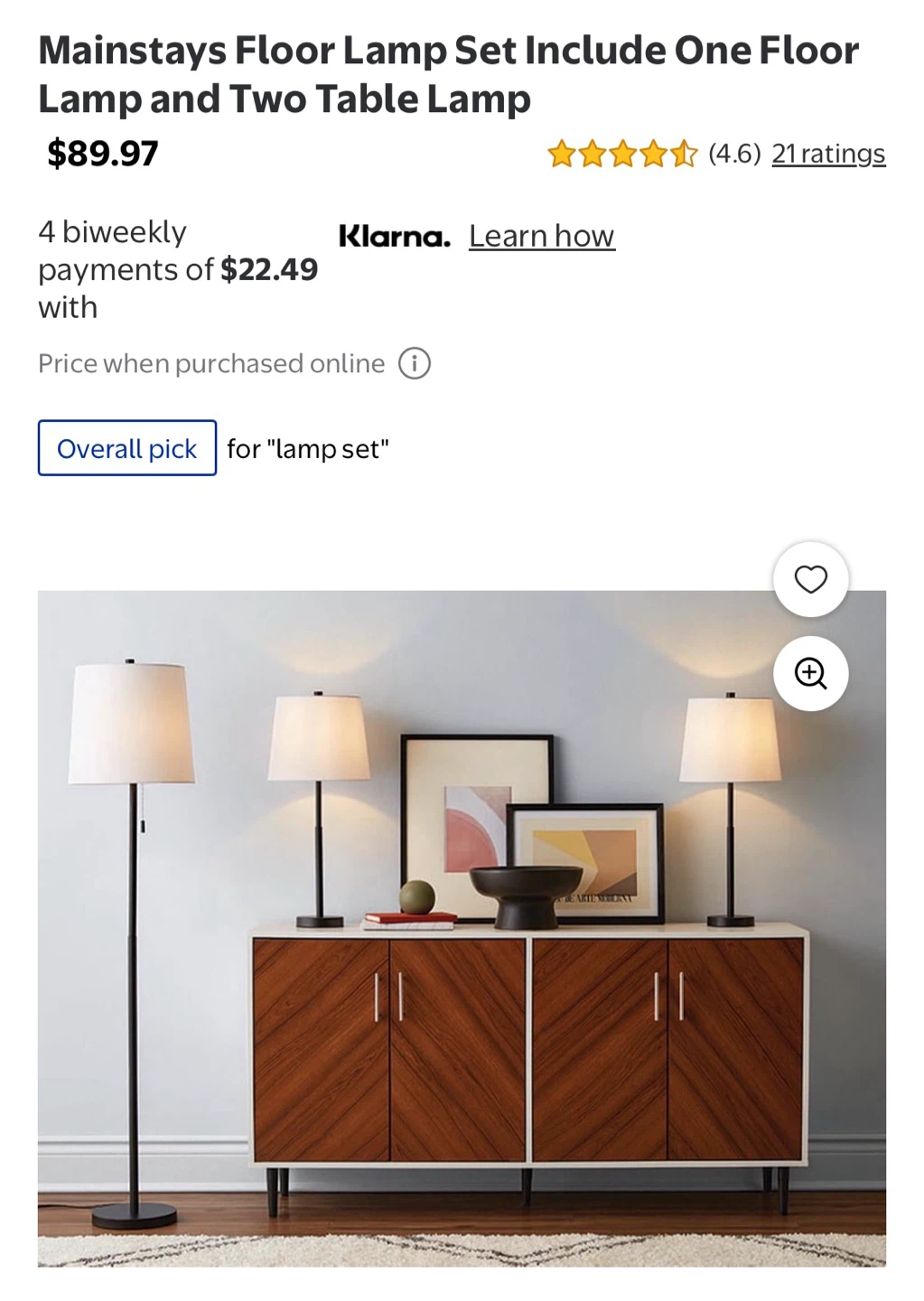 Brand New Hometrends Floor & Table Lamp Set 3pc