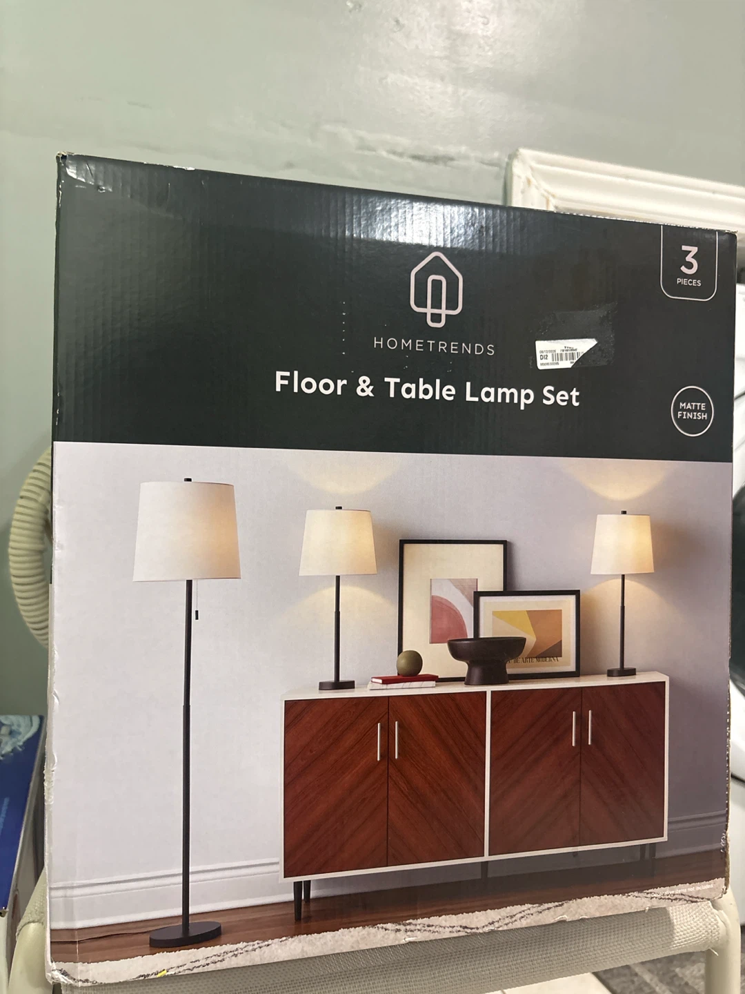 Brand New Hometrends Floor & Table Lamp Set 3pc - photo 5