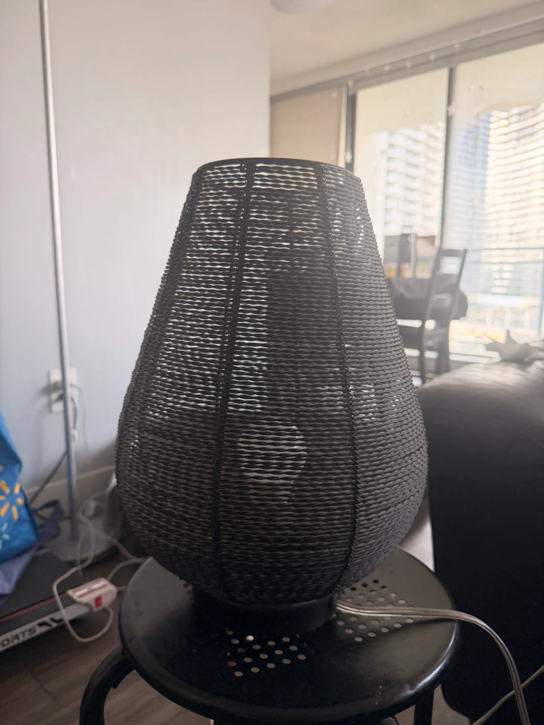 Black Woven Table Lamp