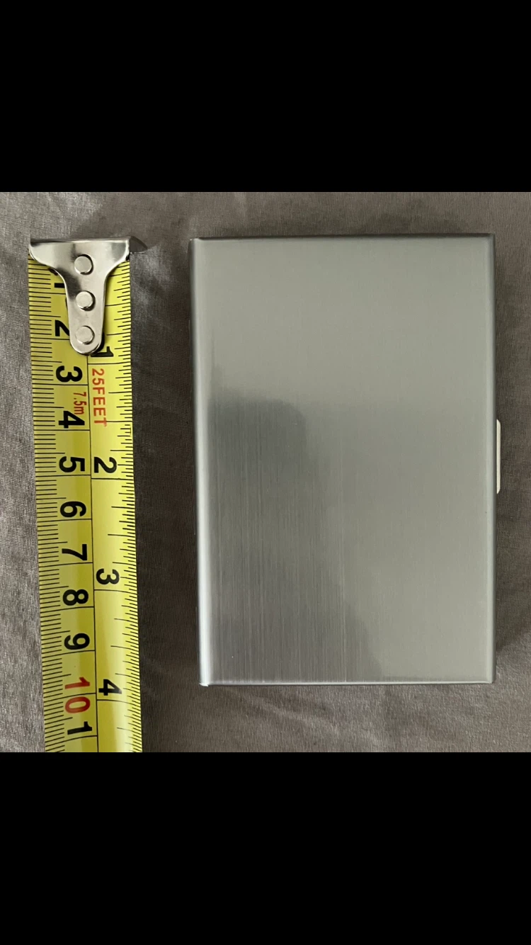 Silver Metal Flip Card Holder Case 💳 🎴🃏✈️🧳👜👛👝🎒🩶
