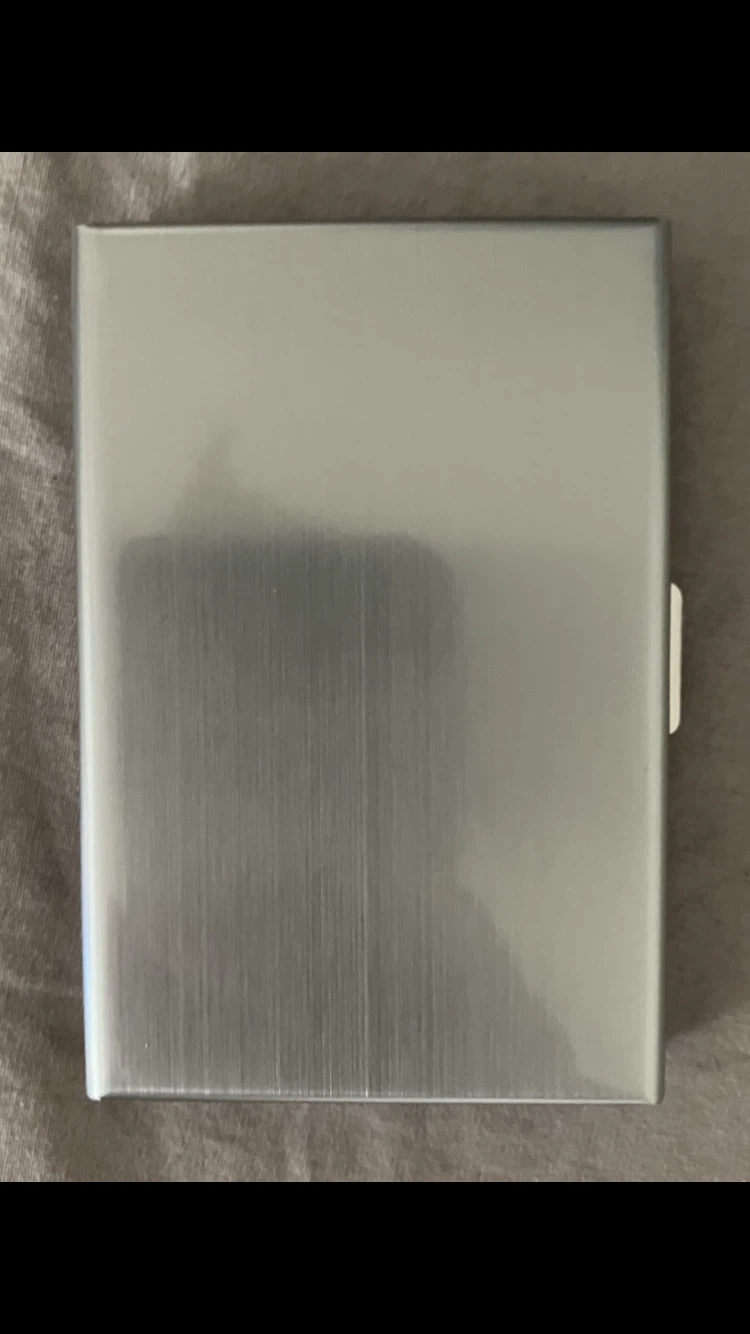 Silver Metal Flip Card Holder Case 💳 🎴🃏✈️🧳👜👛👝🎒🩶 - photo 2