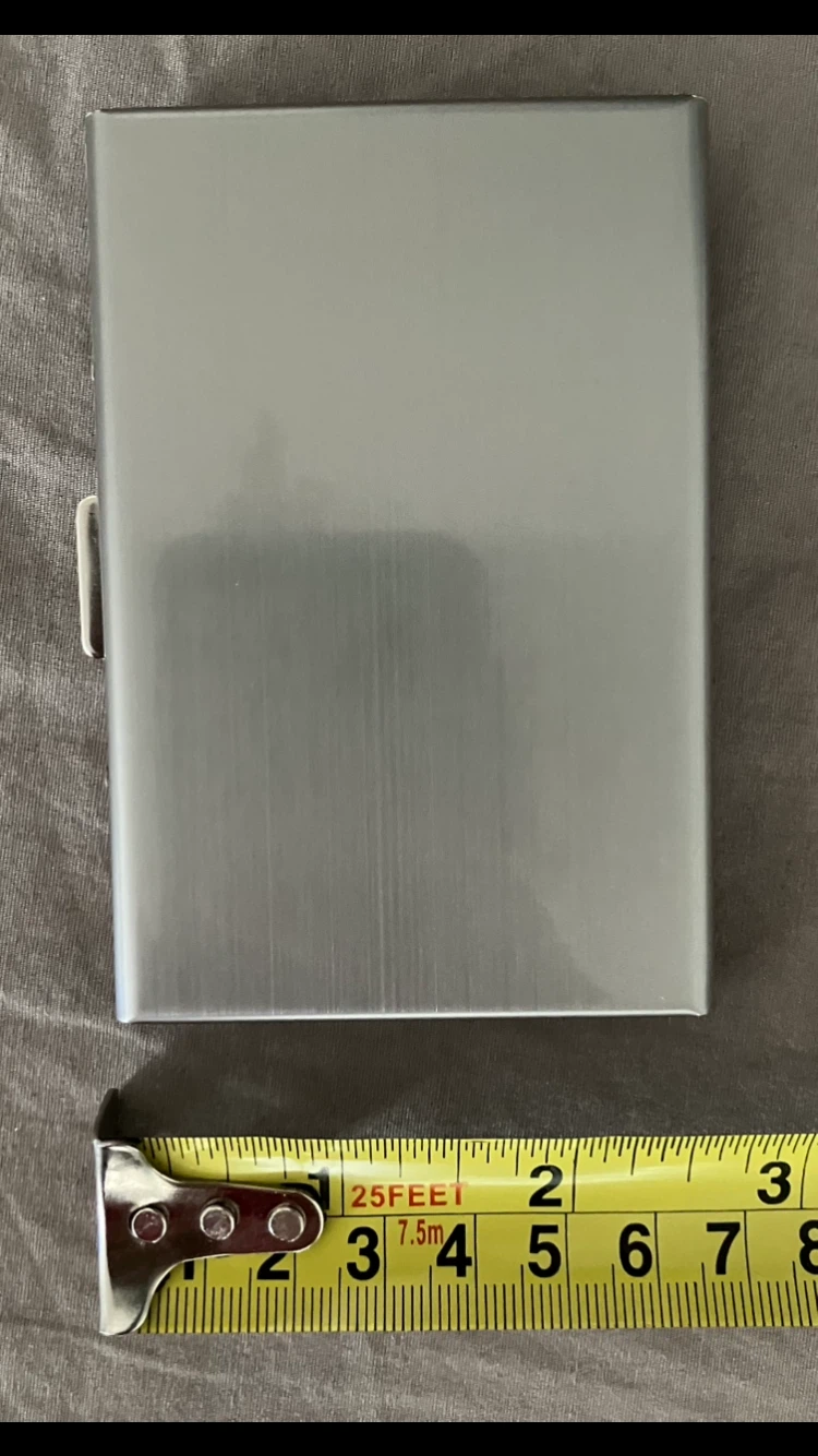 Silver Metal Flip Card Holder Case 💳 🎴🃏✈️🧳👜👛👝🎒🩶 - photo 3