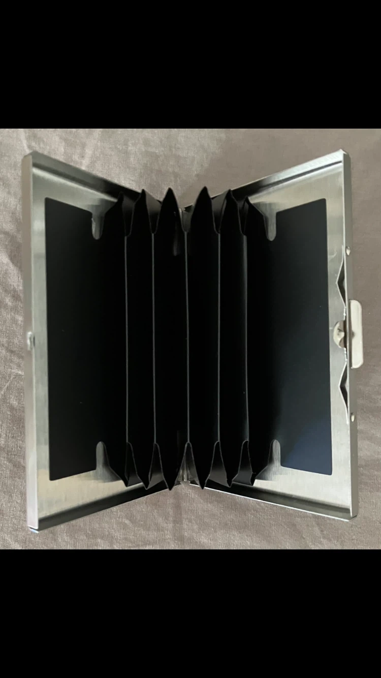 Silver Metal Flip Card Holder Case 💳 🎴🃏✈️🧳👜👛👝🎒🩶 - photo 5