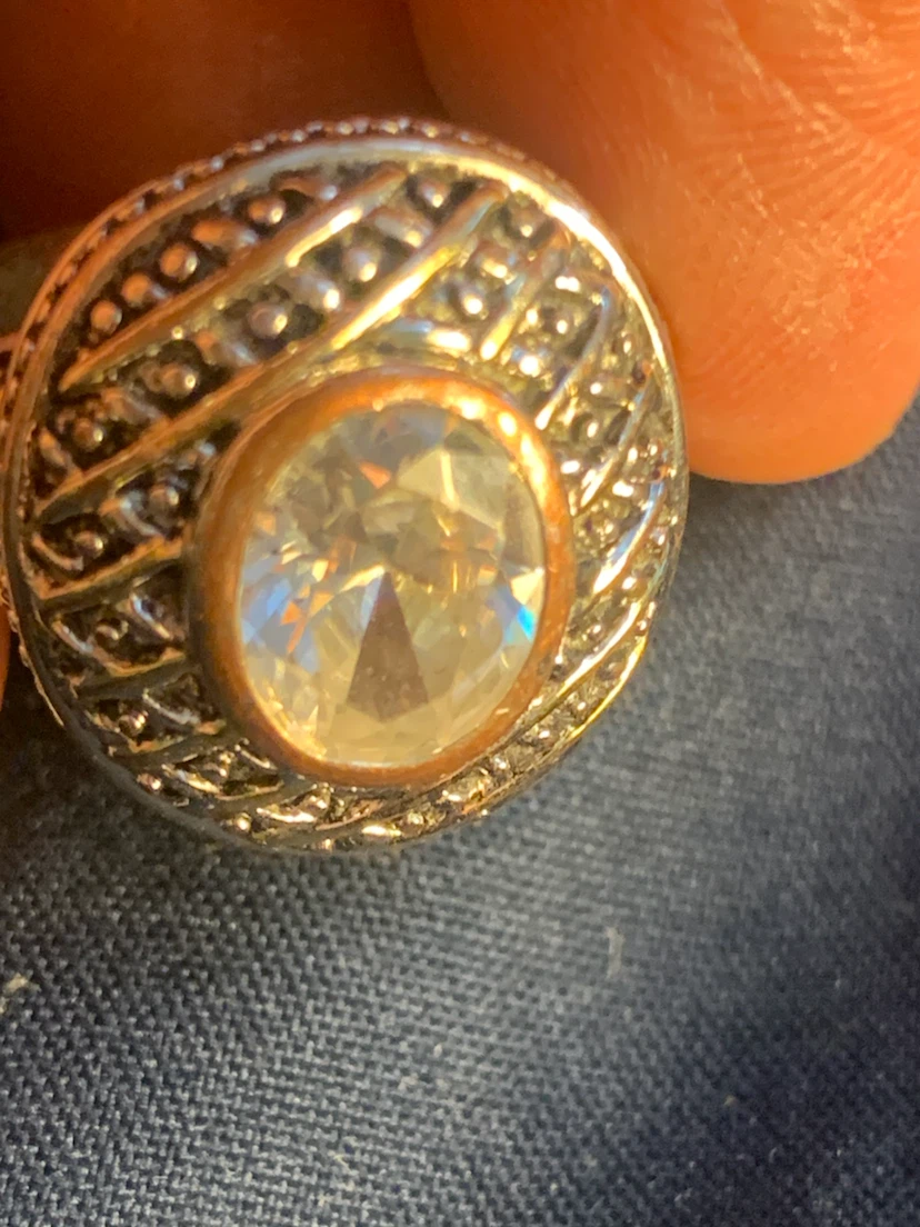 Vintage style cocktail ring with oval gemstone - photo 2
