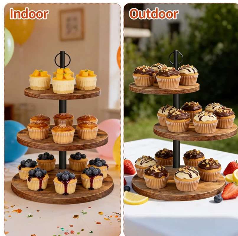 3-Tier Wooden Cupcake Stand - photo 2