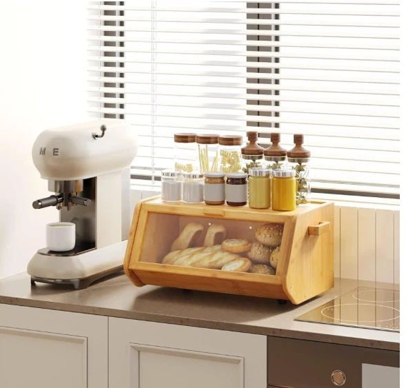 Bamboo Bread Box with Clear Lid - photo 3
