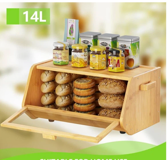 Bamboo Bread Box with Clear Lid - photo 4