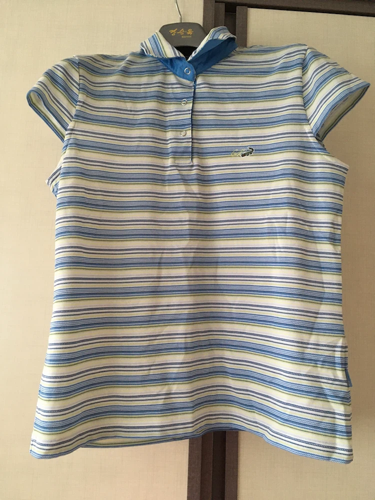 Crocodile Ladies Polo Shirt - Blue Stripe - photo 2