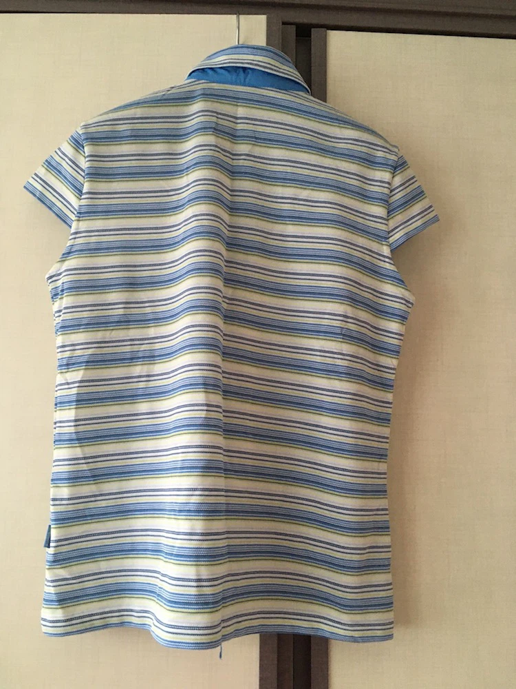 Crocodile Ladies Polo Shirt - Blue Stripe - photo 3