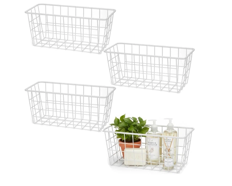 White Wire Storage Basket 6pcs - photo 2