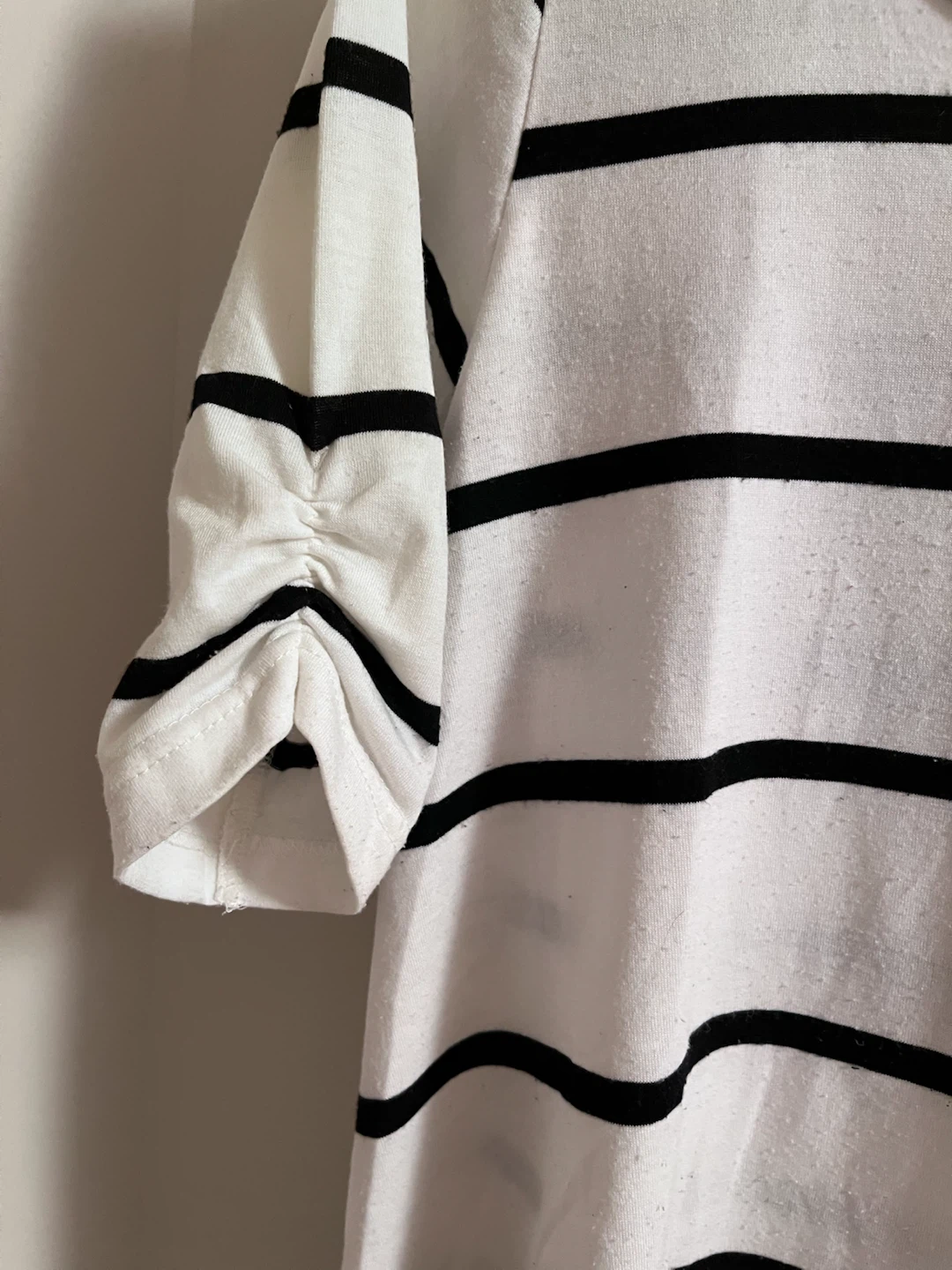 Striped T-Shirt with Sheer Hem - photo 3