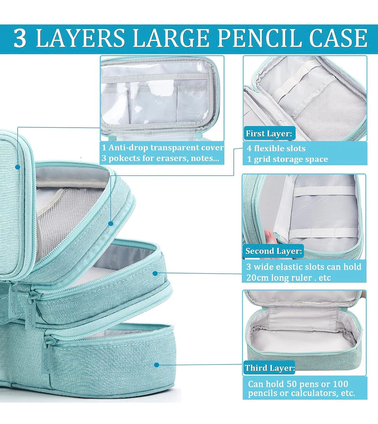 Pen Pencil Case - Turquoise - photo 3