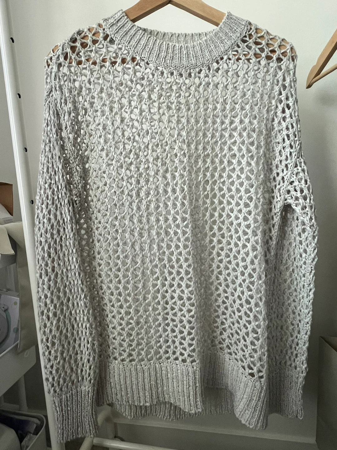 Oak + Fort Grey Mesh Knit Sweater - photo 2