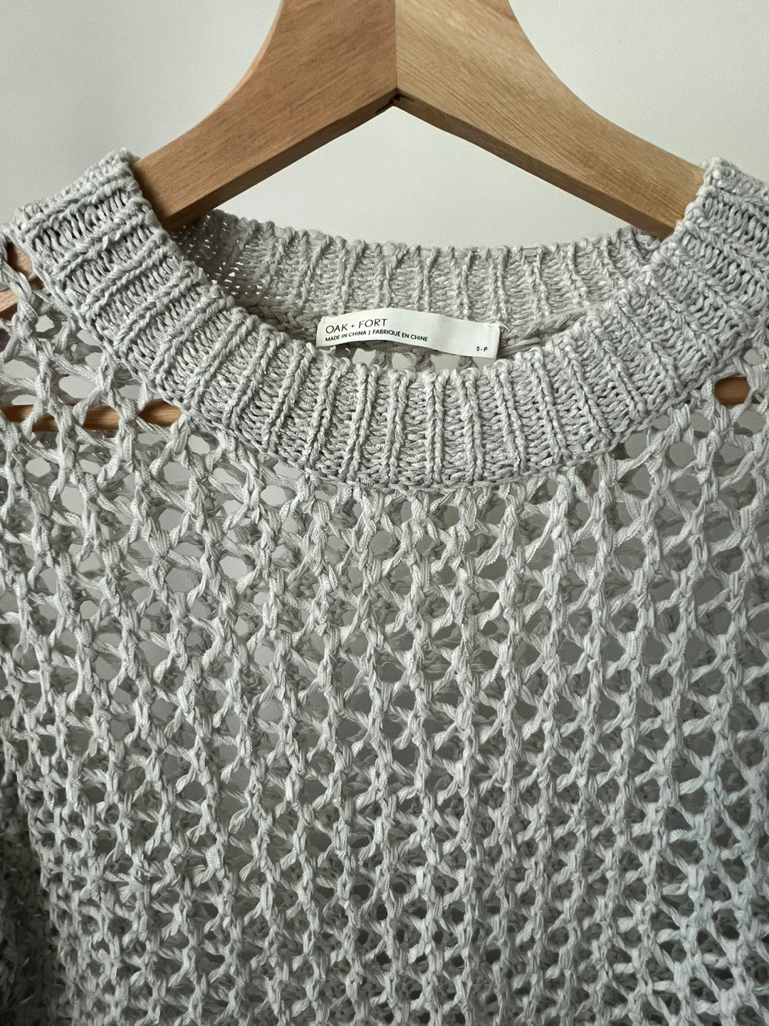 Oak + Fort Grey Mesh Knit Sweater - photo 3
