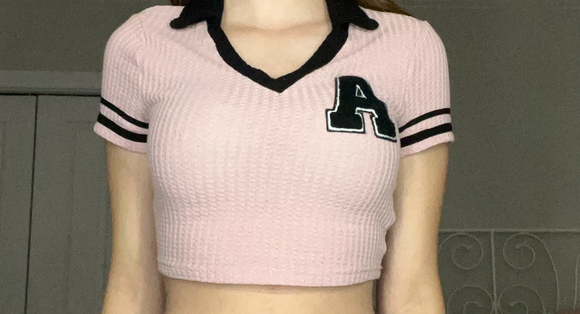SHEIN Pink Cropped Collared Top - photo 2