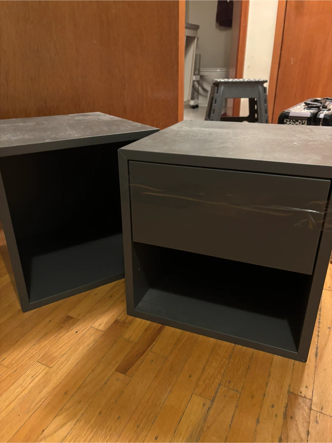 Grey Cube Storage Unit with Drawer - photo 3