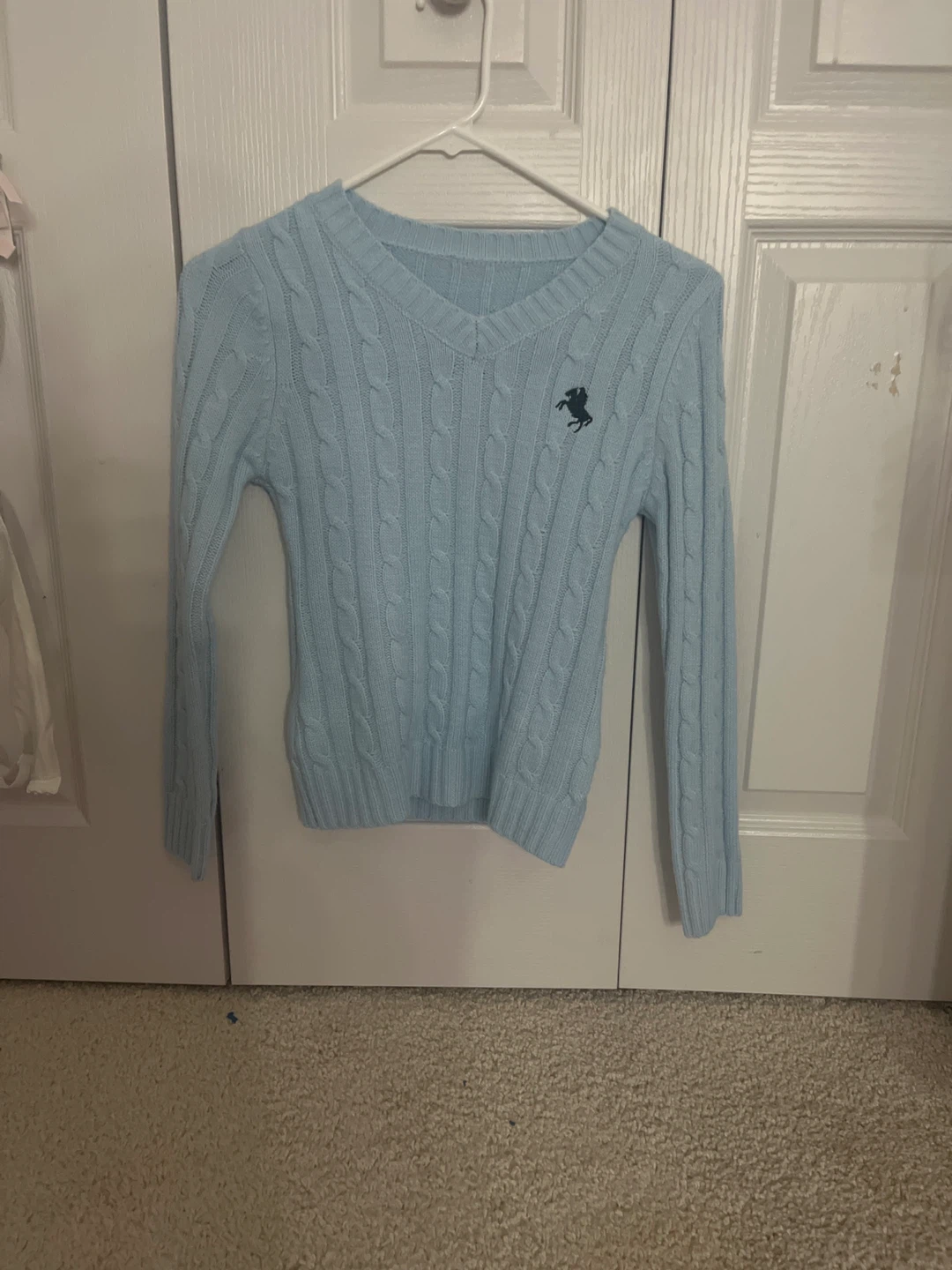 Light Blue Cable Knit Sweater