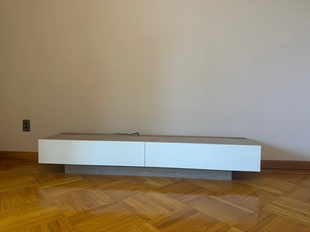 White and Wood TV Stand Console