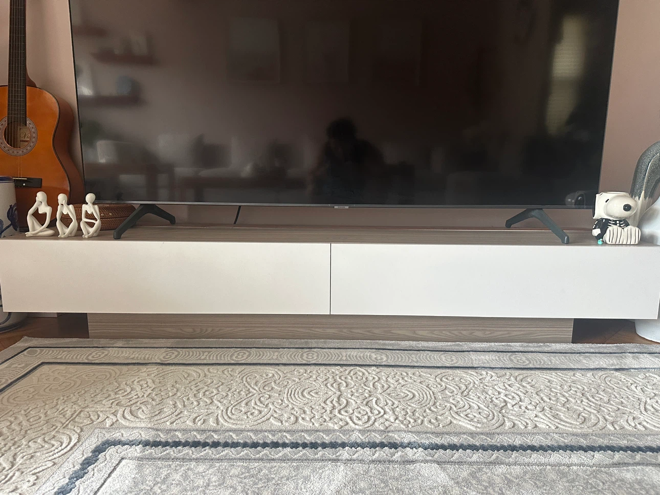 White and Wood TV Stand Console - photo 2