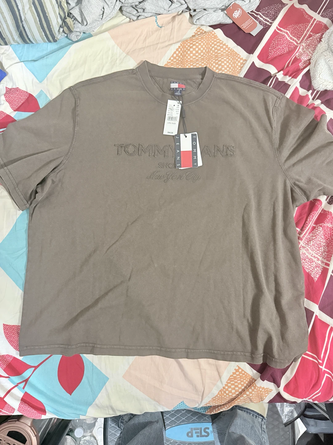 Tommy Jeans Brown Embroidered Logo T-Shirt