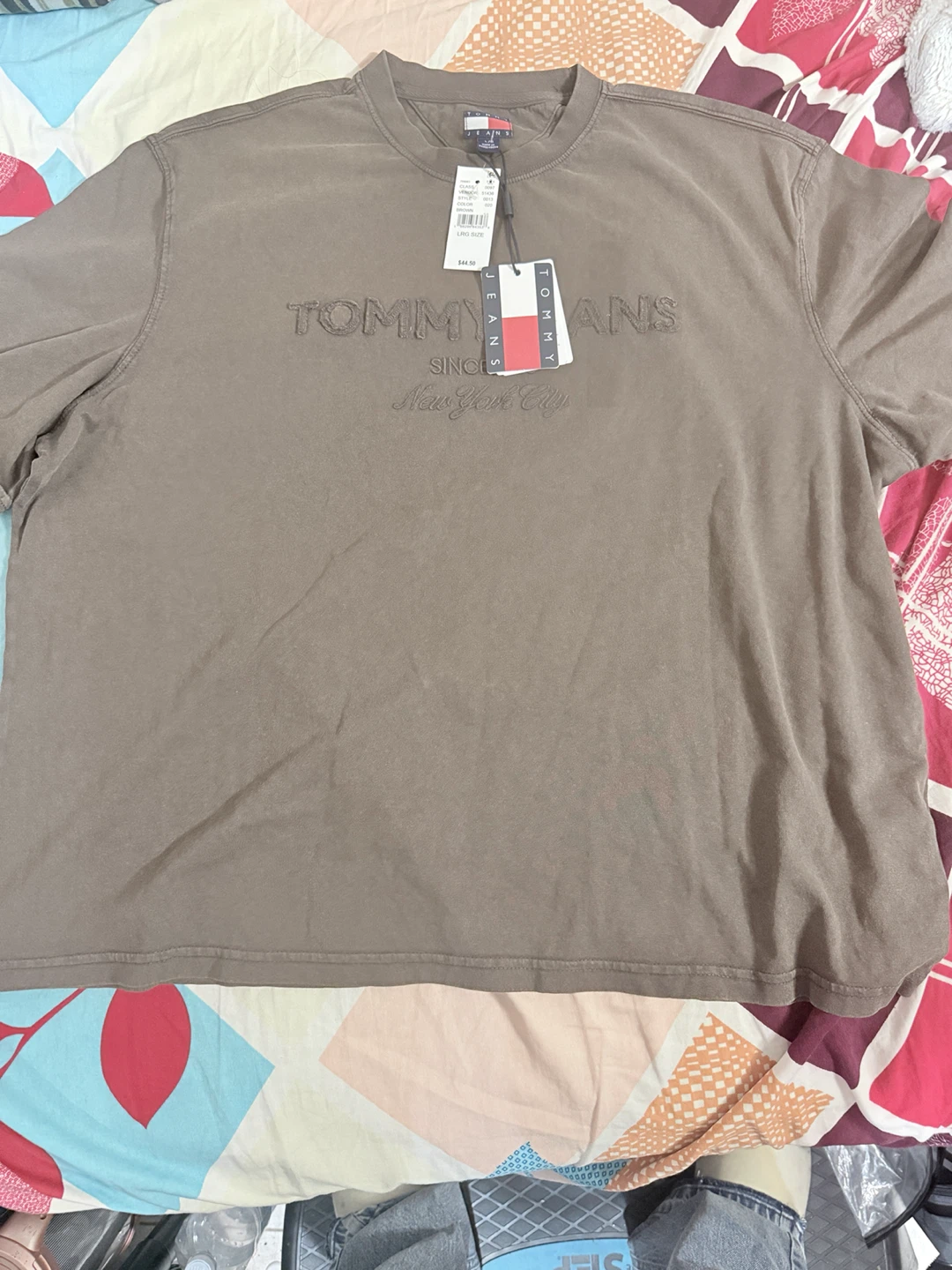 Tommy Jeans Brown Embroidered Logo T-Shirt - photo 2