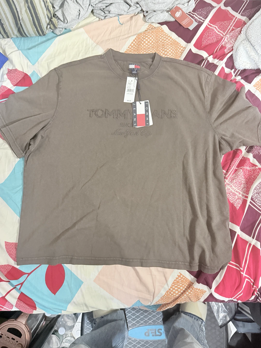 Tommy Jeans Brown Embroidered Logo T-Shirt - photo 3